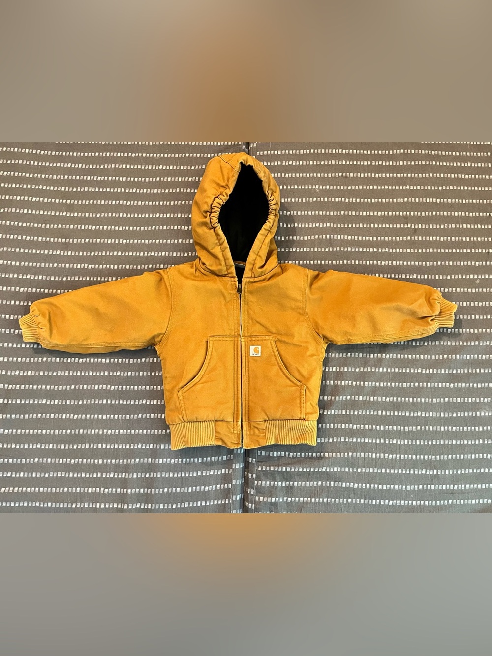 Carhartt Canvas Insulated Hooded Active Jacket for Toddlers - Brown - 2T